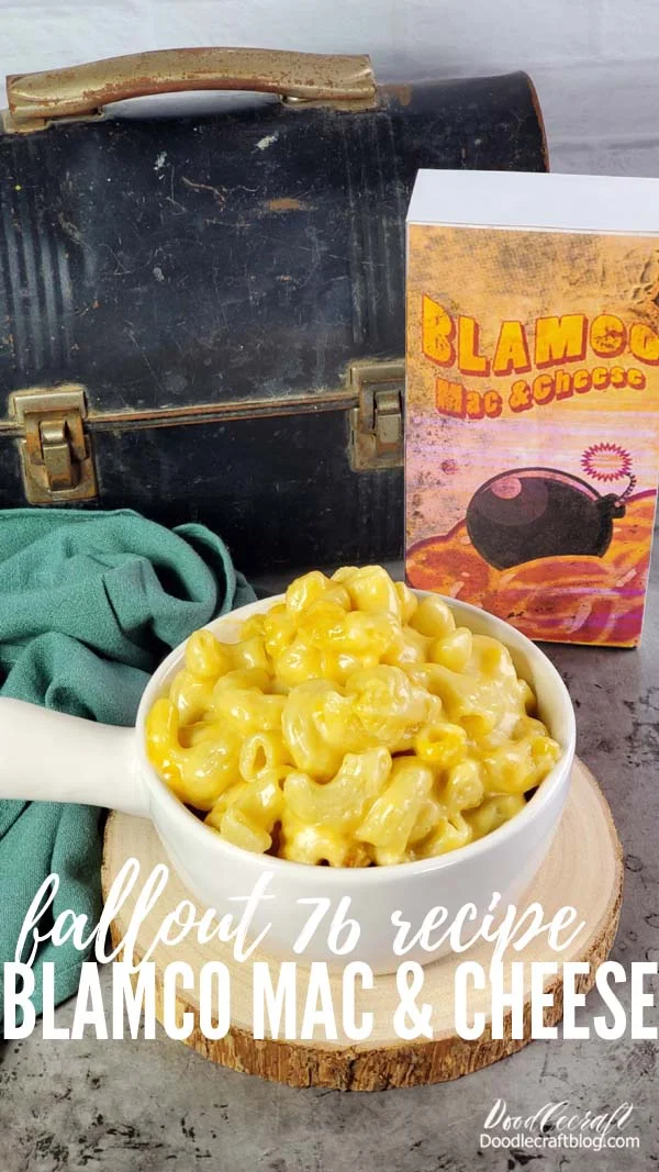 Hope you enjoy this homemade from scratch Macaroni and Cheese as a fun dinner featuring Blamco Mac and Cheese from the Fallout Universe.   It's a cheese and pasta dish with layers of flavor and creaminess.   It's delicious and pretty easy to make!   Host a Fallout party and serve up some of the finest food of the Wasteland.