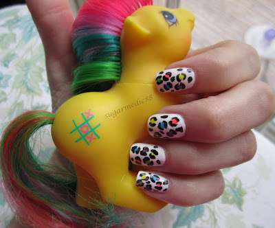 80s Neon Bright Leopard Print Nails