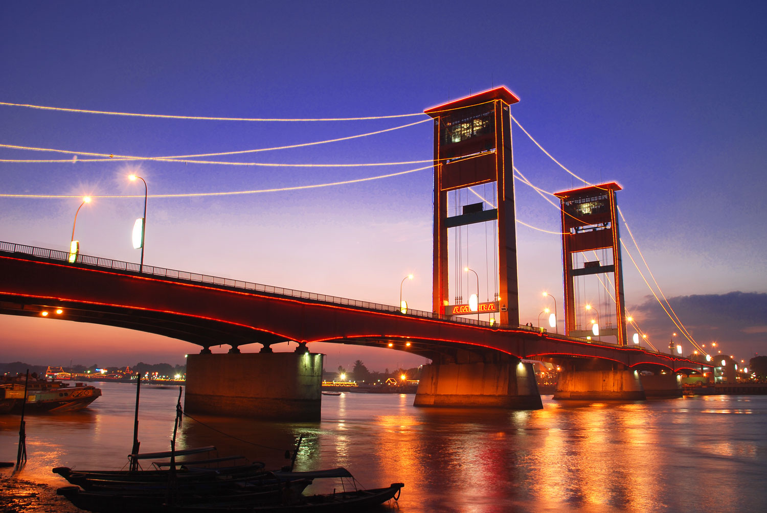 Indonesian Travel Ampera Bridge In Palembang