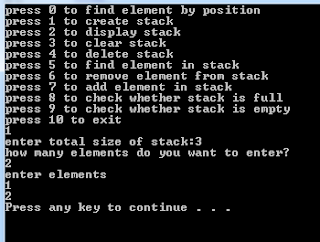 stack c++ using array output program