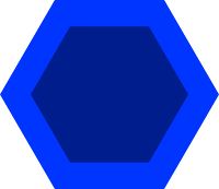 Blue hexagon with dark color in the center