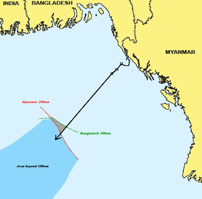 Tribunal Delimited “grey area” in which Bangladesh has jurisdiction over the seabed but Myanmar’s has jurisdiction over the water.