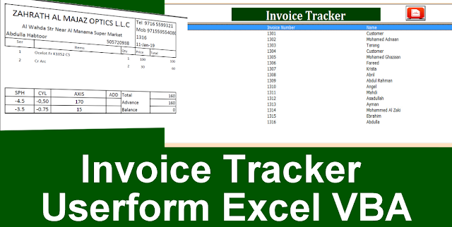 Invoice Tracker Userform Excel VBA