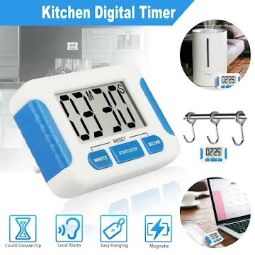 Digital kitchen timer large lcd display loud alarm Hown - store