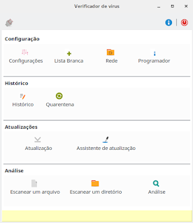 imagem do antivirus no linux