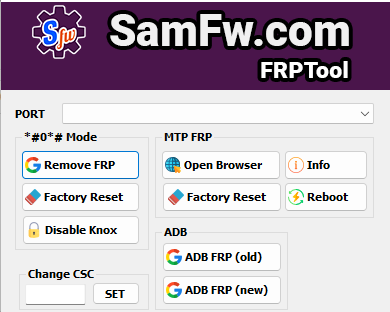 SamFW Frp Bypass Tool 2.0 Samsung Frp Bypass