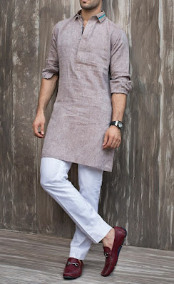 Stylish Beige Linen Kurta Pajama