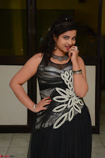 Shrisha Dasari in Sleeveless Short Black Dress At Follow Follow U Audio Launch 019.JPG