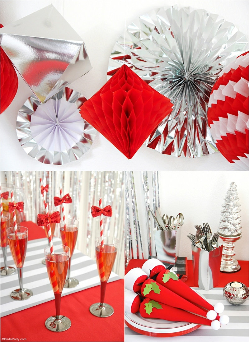 Brunch de Noël en Rouge et Argenté + Recettes - idées de décors et plats faciles à réaliser pour un brunch saisonnier magique en hiver! by BirdsParty.com @birdsparty #noel #noelrouge #brunchnoel #aperonoel #tablenoel #decordetable