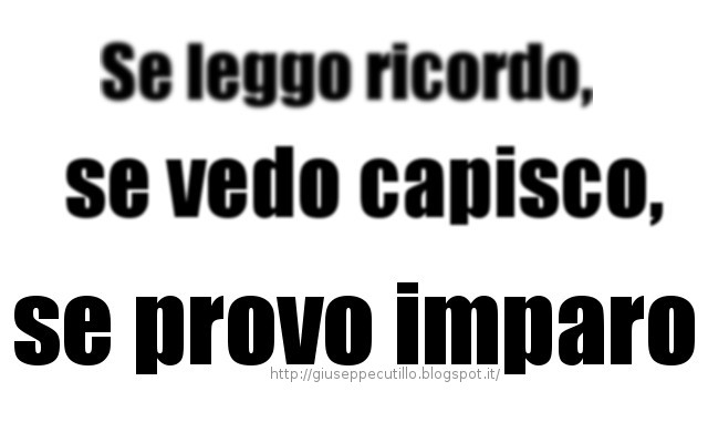 Se leggo ricordo, se vedo capisco, se provo imparo