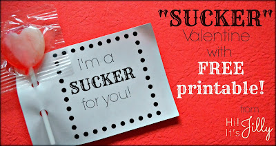 "I'm a sucker for you" Valentine with Free Printable! #valentine #printable