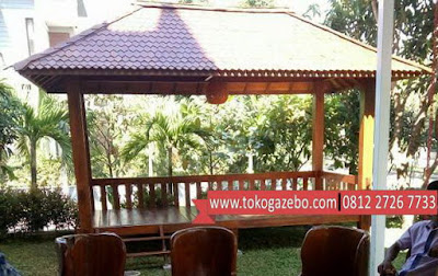 Gazebo Minimalis Kayu Jati