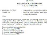 Contoh Soal US SMP/MTS B.Indonesia Paket 1 