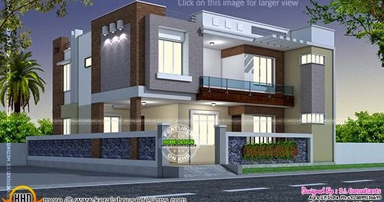 Modern style Indian home Kerala  home design and floor plans 