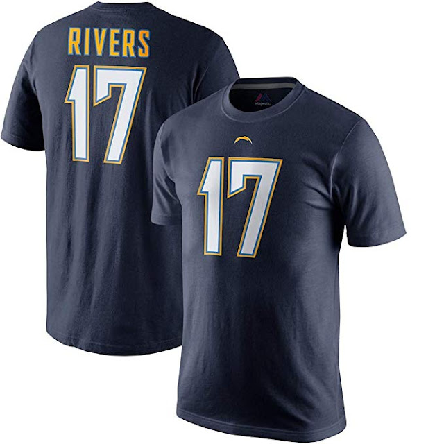 Price: $23.99 Majestic Athletic Men's Los Angeles Chargers #17 Philip Rivers Player Pride T-Shirt - Navy