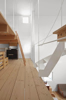 Hokkaido Vertical White House Design with More Loft and Platforms