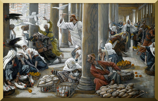 "The Merchants Chased from the Temple" -- by James Tissot