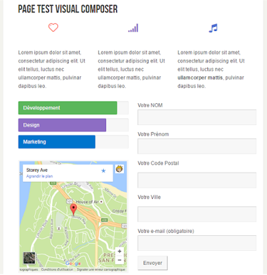 Un exemple de ce que l'on peut faire avec le plugin Visual Composer