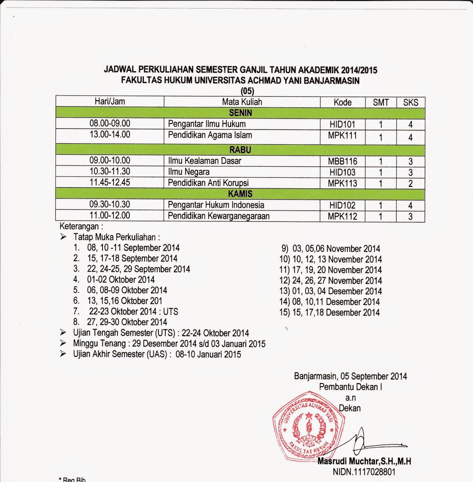 Diposting 14th September 2014 oleh Fakultas Hukum UVAYA