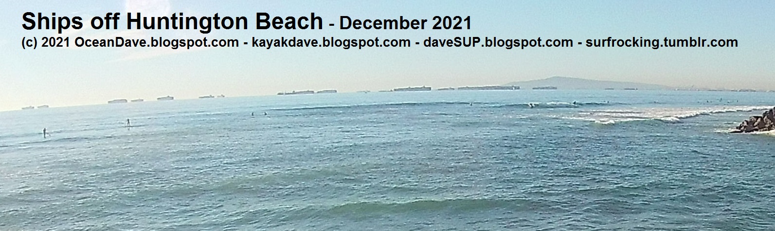 Ships off Huntington Beach December 2021