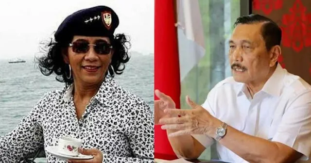 merespon pernyataan Menko Marves Luhut Binsar Panjaitan terkait pengadaan laptop Merah  Bu Susi Kembali Sentil Luhut, Netizen: Tenggelamkan Saja Bu