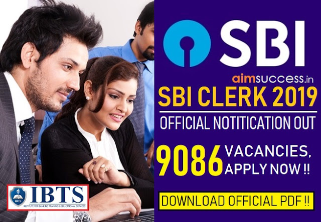 SBI Clerk Notification 2019 Out 9086 Vacancies, Apply Now!! Download PDF!