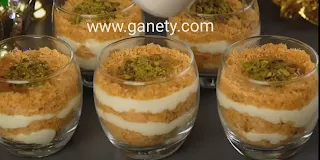 طريقة عمل كاسات الكنافة بالكريمة بدون فرن في دقائق