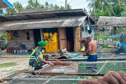 Laksanakan Komsos,  Babinsa David Alaslan Himbau Warga Desa Cemaga Menjaga Kebersihan Lingkungan