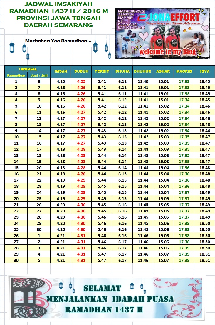 Jona Event & Wedding Organizer: Jadwal Imsakiyah Untuk 