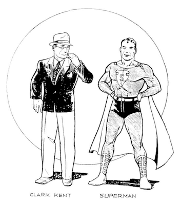 Clark Kent and Superman by Joe Shuster - 1935