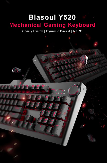 Blasoul Y520 Gaming Mechanical Keyboard 104 Keys 15 RGB Backlight Cherry MX Switch 1000Hz Wired 