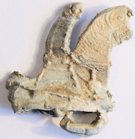 Horseman, lead, XIV century.