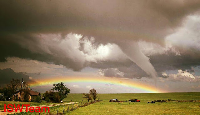 Rainbow in the stormy sky