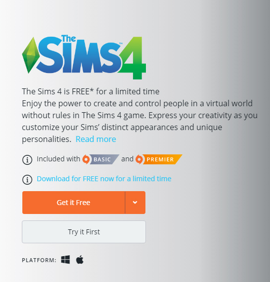 Get Sims 4 for FREE!!