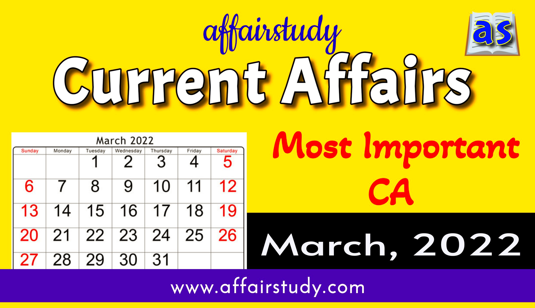 Current Affairs March 2022