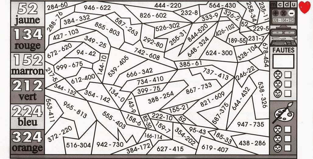 coloriage calcul addition