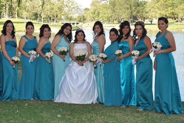 blue bridesmaids dresses