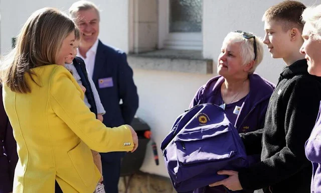 Crown Princess Stephanie wore a new yellow wool single-breasted jacket by Ermanno Scervino. Hereditary Grand Duchess Stephanie