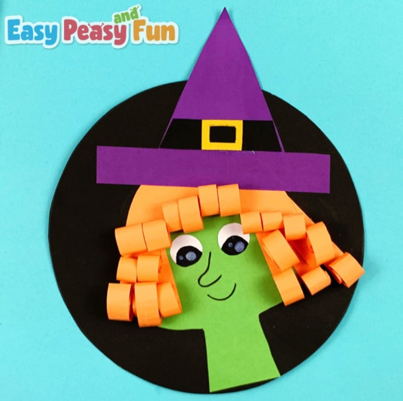 construction paper witch craft.