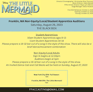 Auditions Scheduled for FPAC Production of Disney's The Little Mermaid - Aug 26 & 27