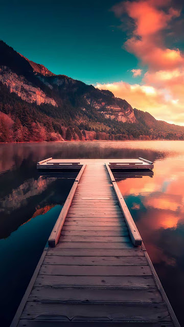 Landscape, Water, Cloud, Mountain, Pier, Nature Wallpaper is a unique 4K ultra-high-definition wallpaper available to download in 4K resolutions.