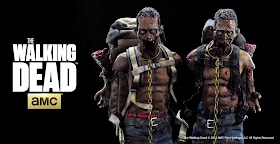 The Walking Dead Michonne's Pet Zombies 1:6 Scale Action Figures by Threezero - Red and Green Colorways