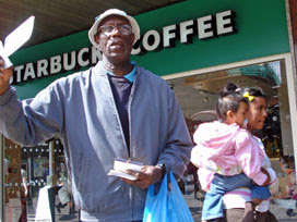 Religious tract frenzy outside Stratford Shopping Centre