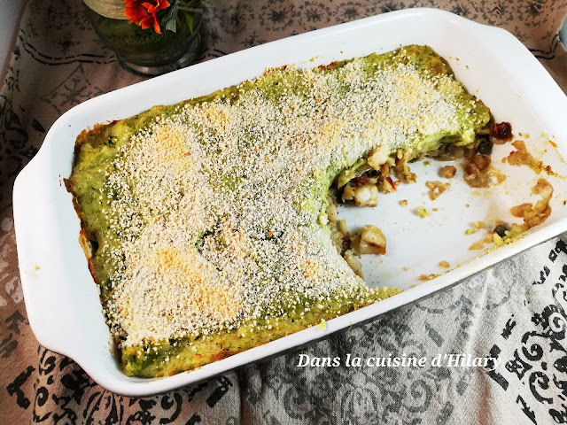 Parmentier de colin aux brocolis et tomates séchées