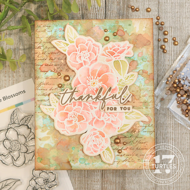 Thankful For You Card by Juliana Michaels featuring Scrapbook.com Rose Blossoms and Hi Fall Stamp Set