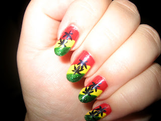 Nail Art Raggae Manicure for this special ocasion 
