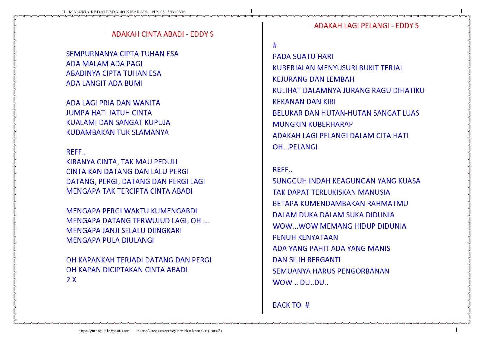 Song Book Buku Lirik Lagu Terlengkap Collection 3 Nostalgia