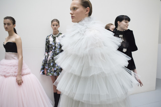 Backstage Giambattista Valli Couture fall 2016 Paris Fashion Week. 