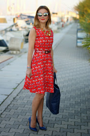 sergio levantesi heels, yumi glasses print dress, nava design bag, Fashion and Cookies, fashion blogger