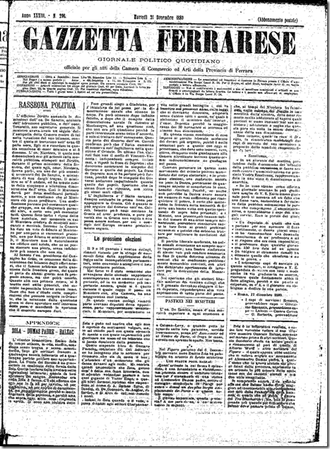 Gazzetta Ferrarese 21 12 1880